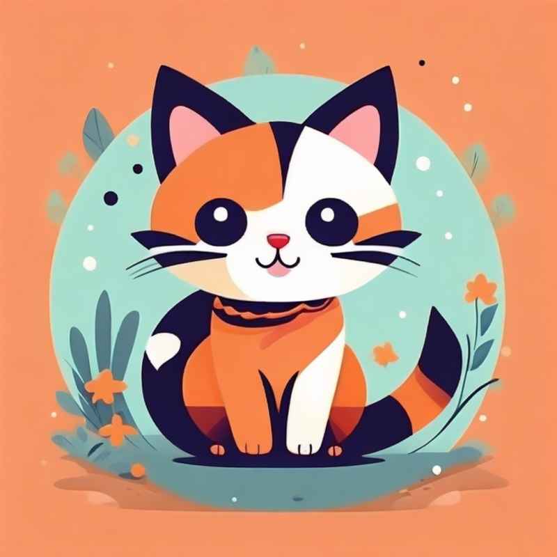 小花猫唯美插画 35