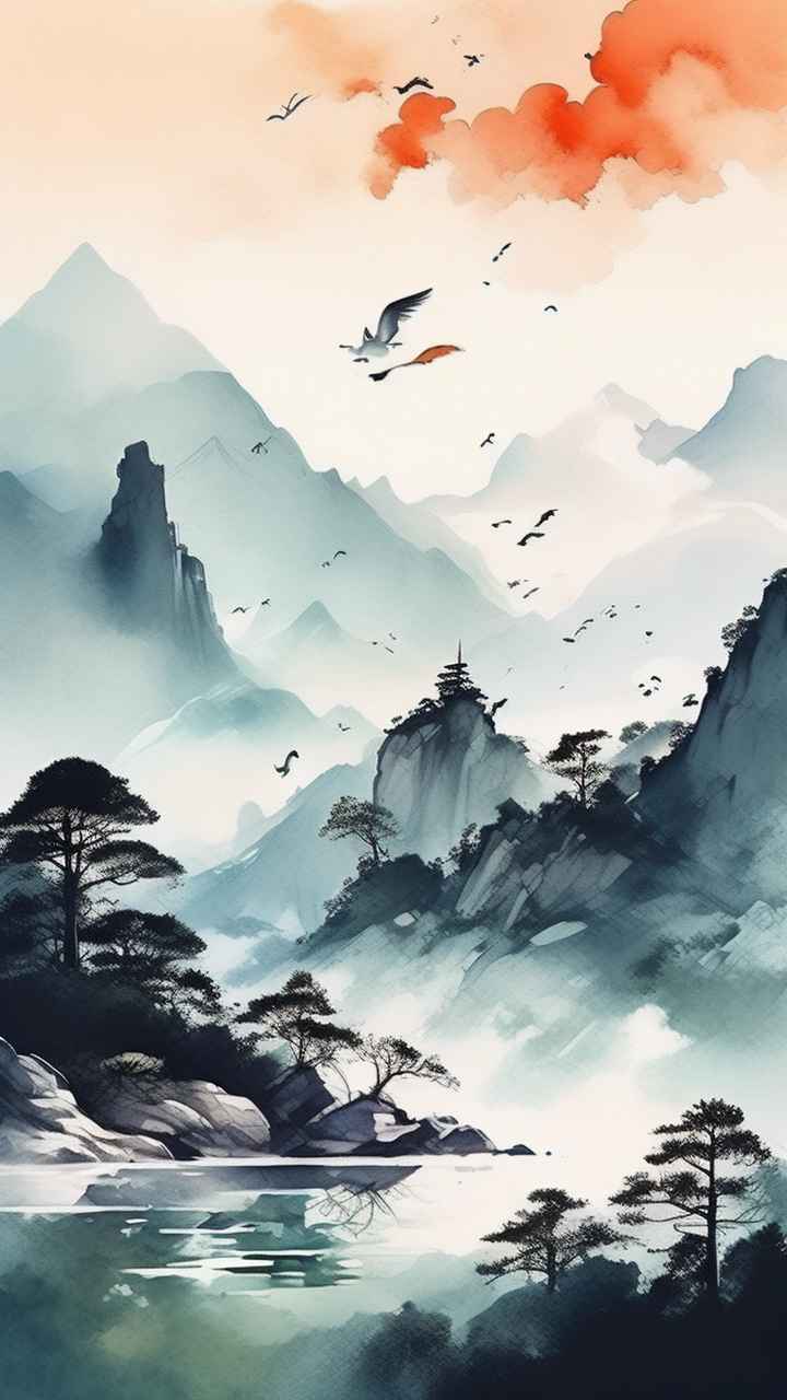 山水画国风背景 72