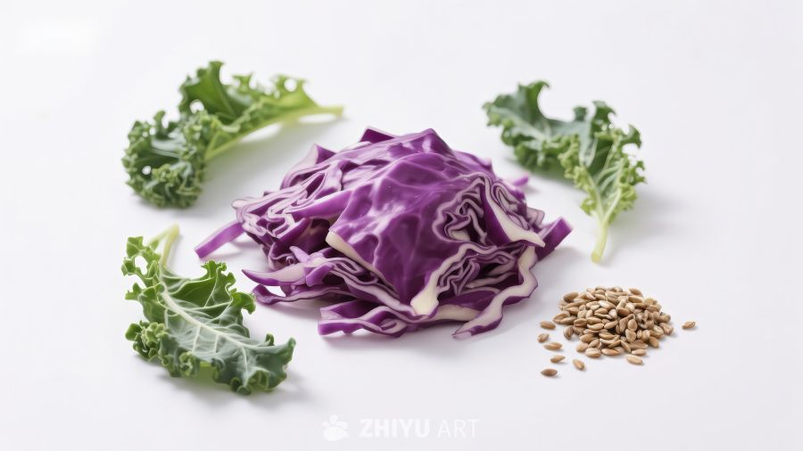 紫甘蓝与羽衣甘蓝食材展示