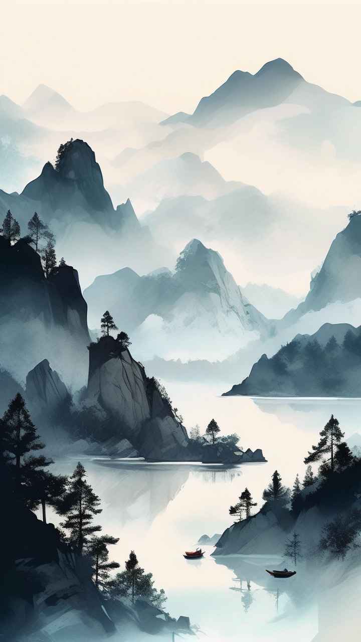 国风山水画背景插画 9