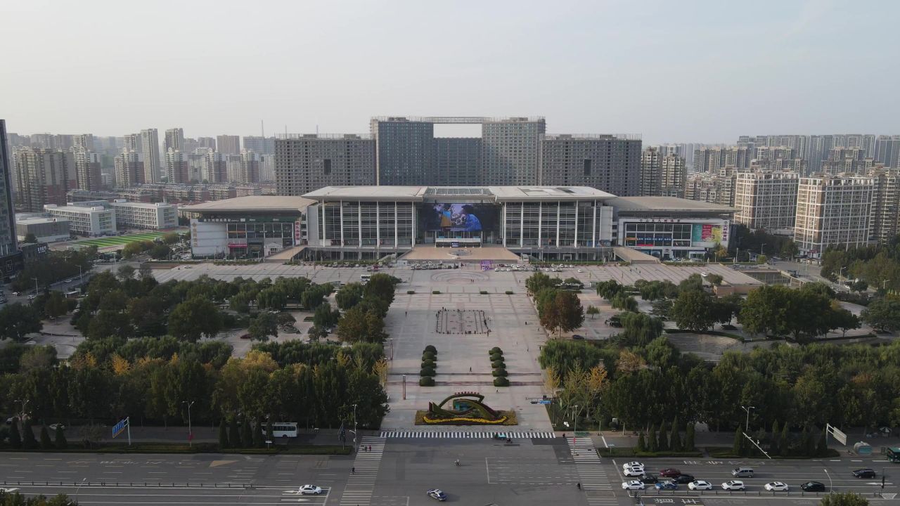 航拍山东济南会展中心