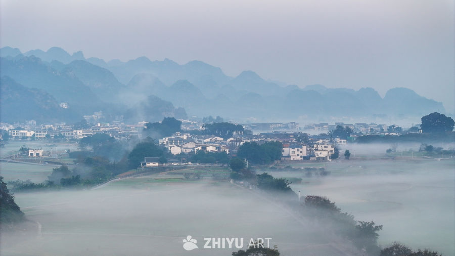 水墨画般的乡村晨景 26