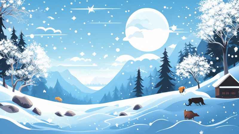 雪景唯美插画小屋 36