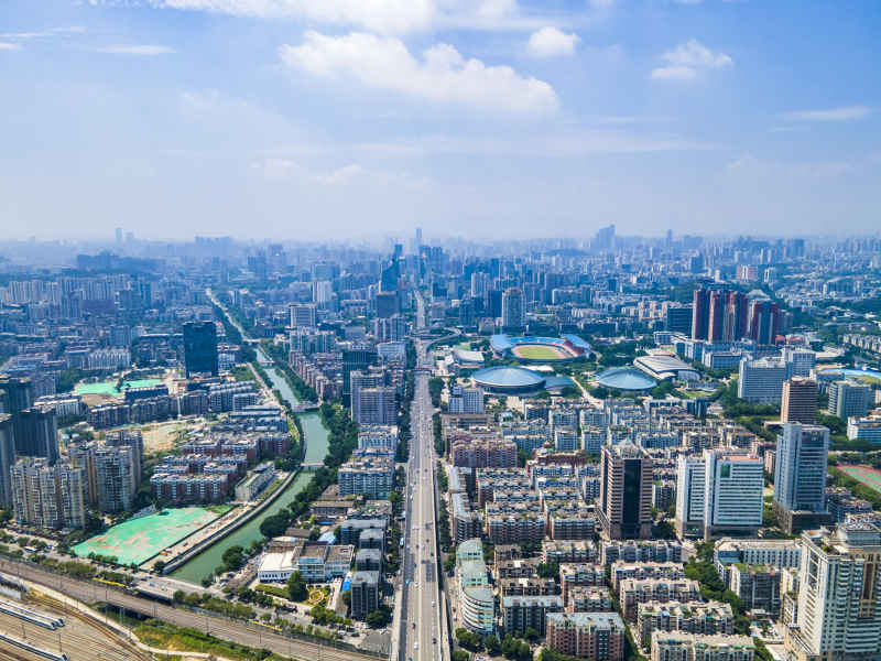  福建福州城市风光航拍摄影图