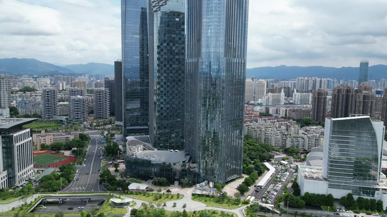 航拍福州闽江北岸中央商务区