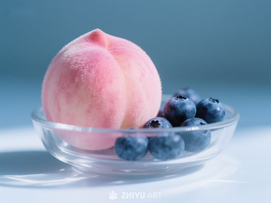 桃子与蓝莓的清新组合 473
