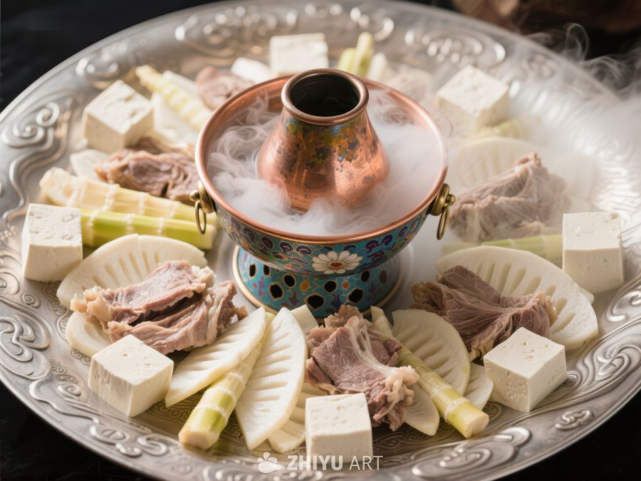铜锅涮羊肉，热气腾腾的美食盛宴 744