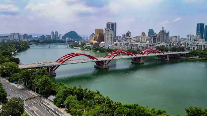 广西柳州城市风光航拍摄影图