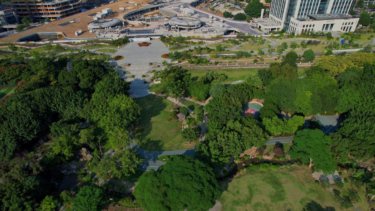 航拍福州闽江公园景观 8