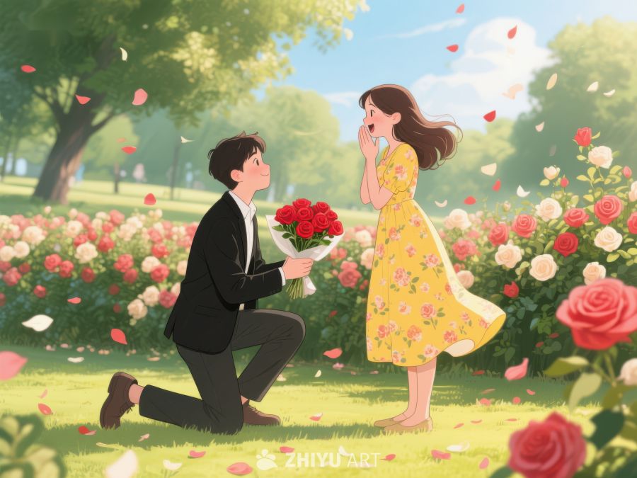 花园求婚，玫瑰见证浪漫瞬间 351