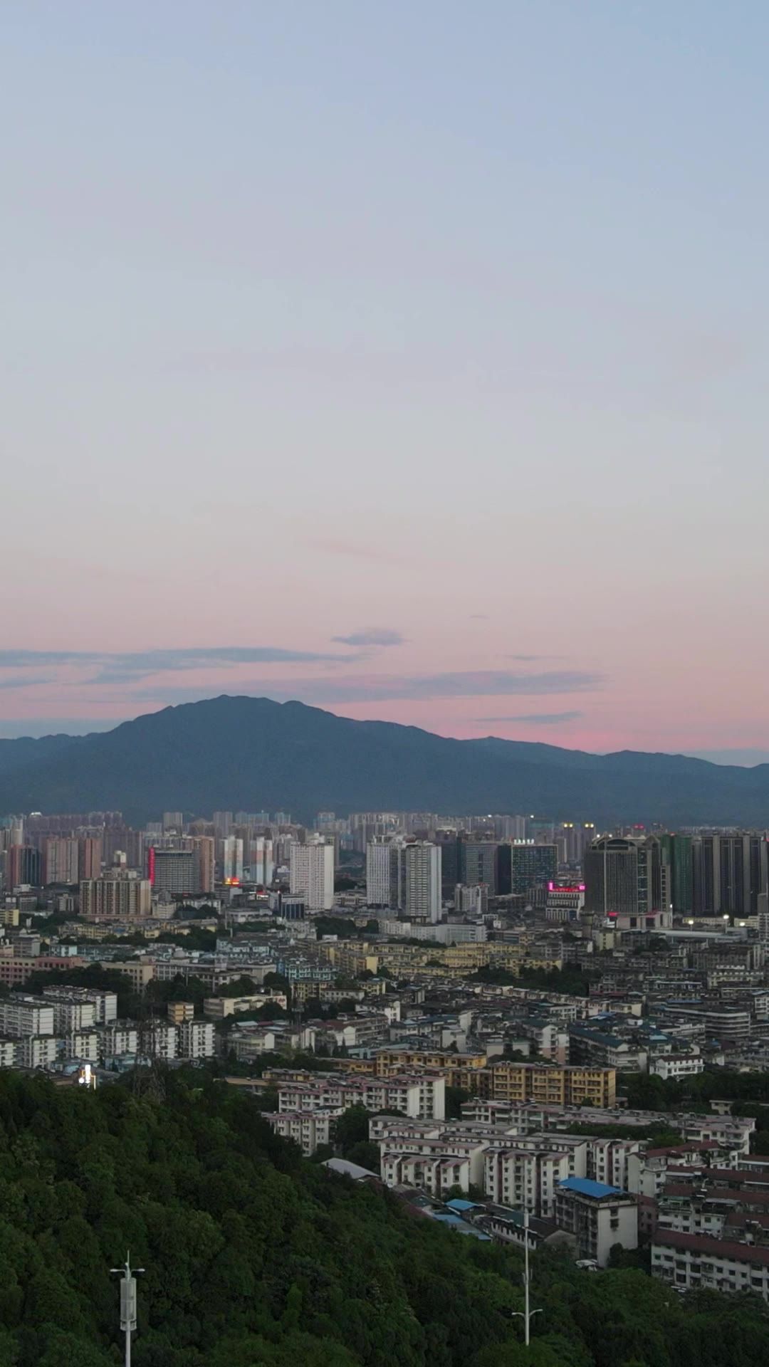  湖南怀化城市风光竖屏航拍