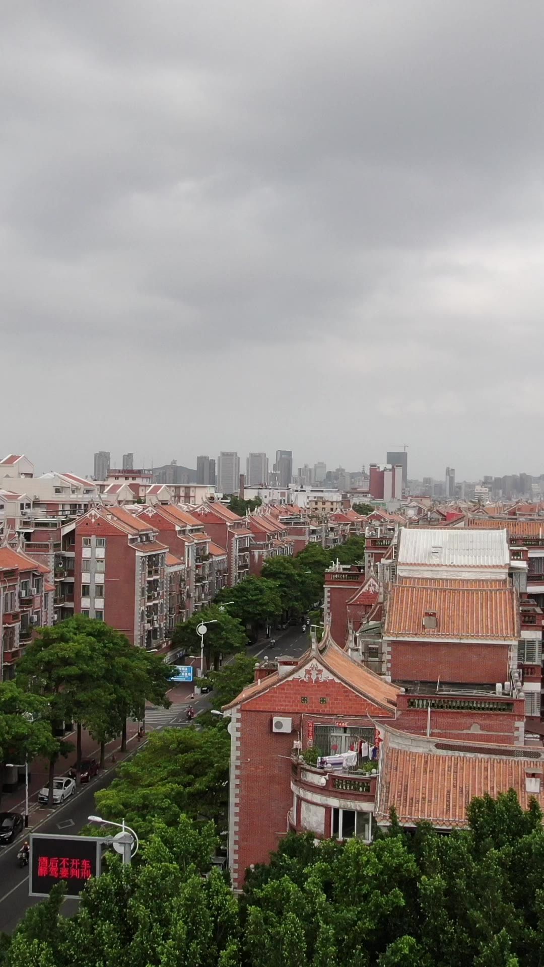 旅游景区福建泉州古城竖屏航拍