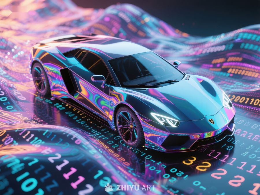 未来科技跑车在数字世界中驰骋 366