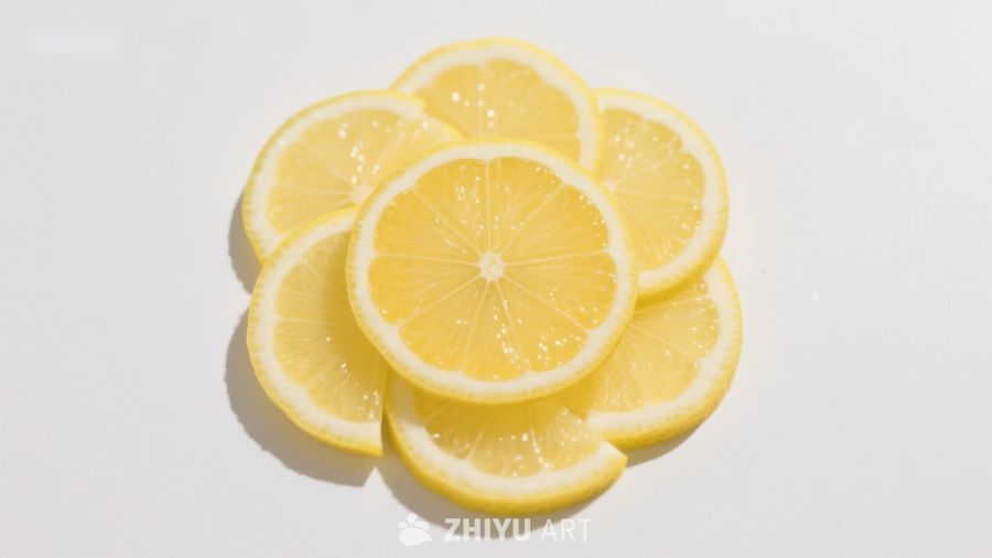 新鲜柠檬切片排列 786