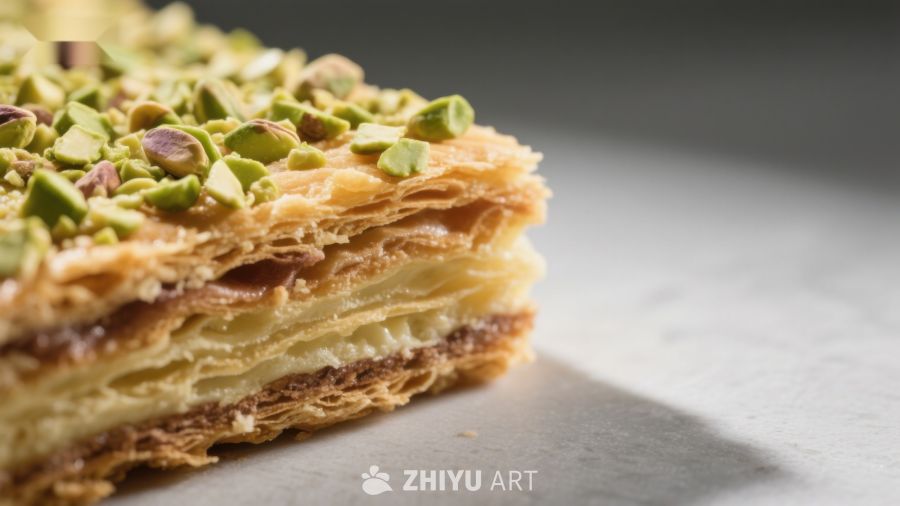 酥皮糕点配开心果碎