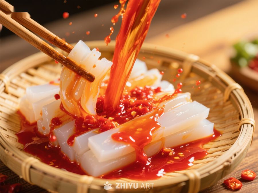 红油浇灌的美味凉粉 244