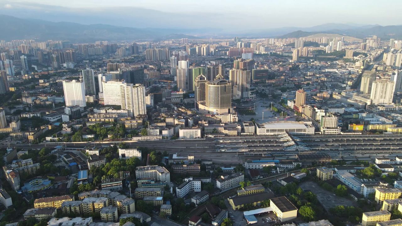  湘西城市建设航拍湖南怀化