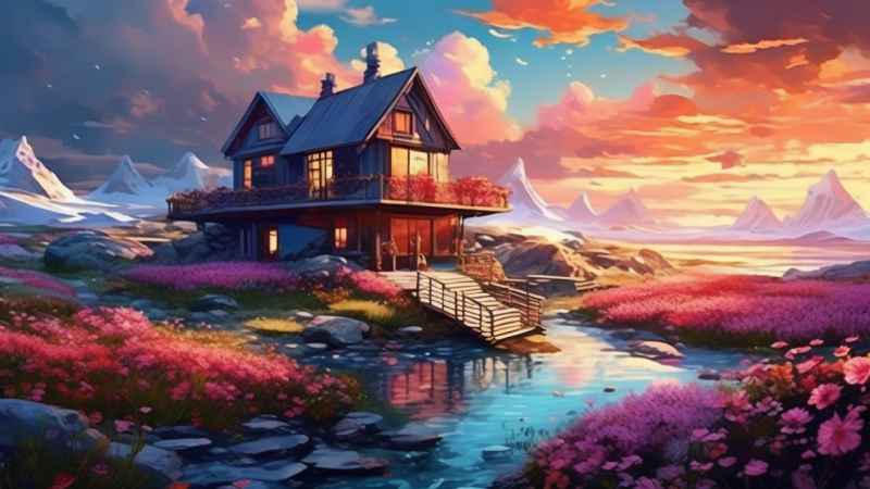 充满活力的绿洲在它的后院各种花 63