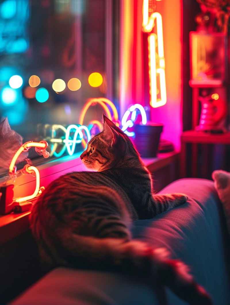 夜晚孤独的猫 2