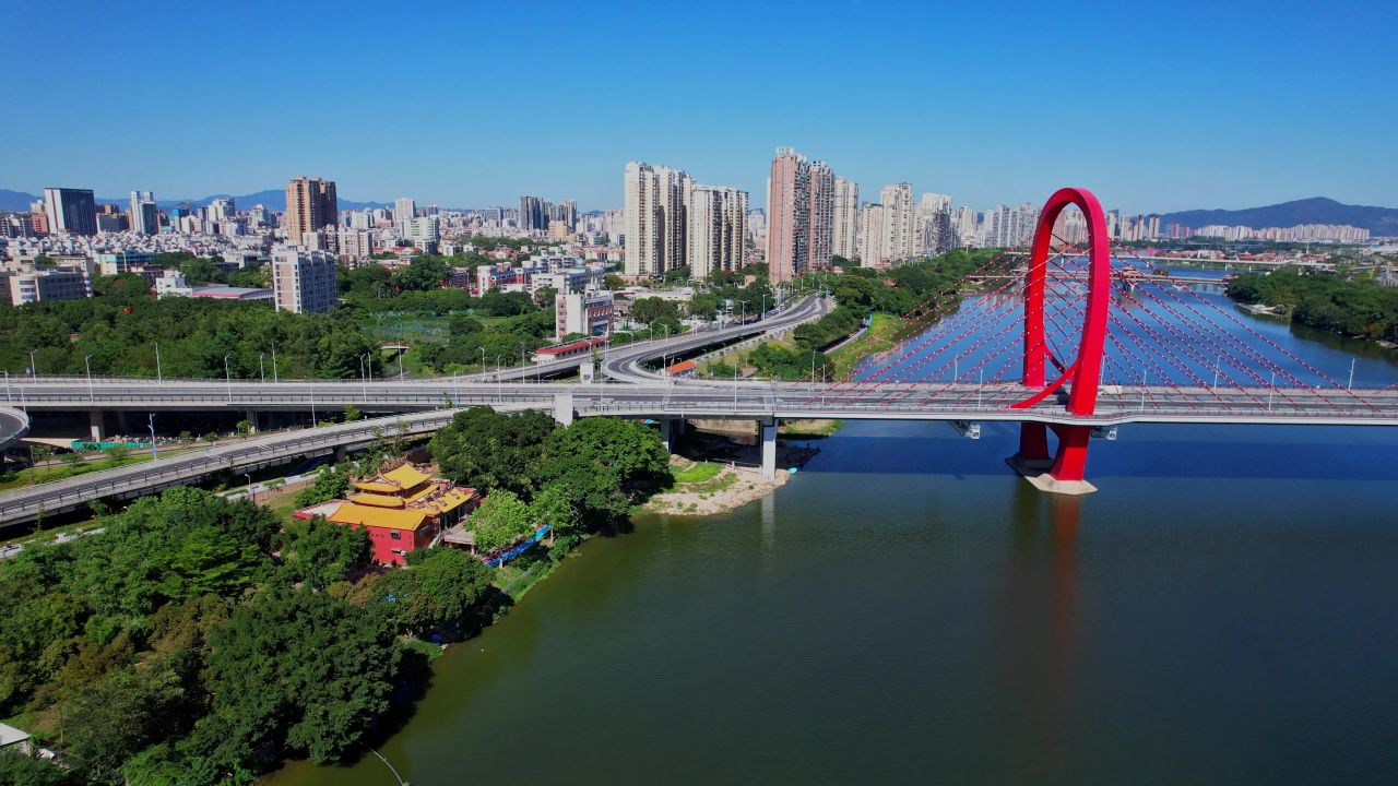 航拍漳州芝山大桥景观