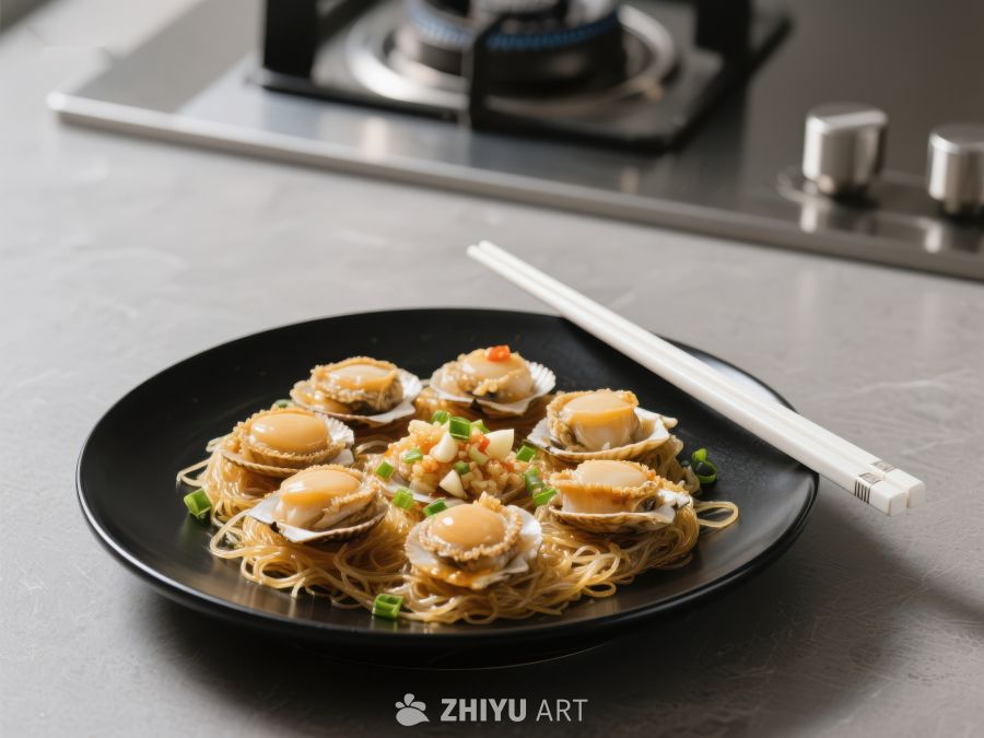 鲍鱼炒面，精致美味的中式料理 16