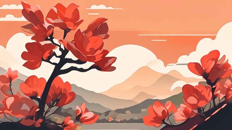 木棉花扁平插画 1