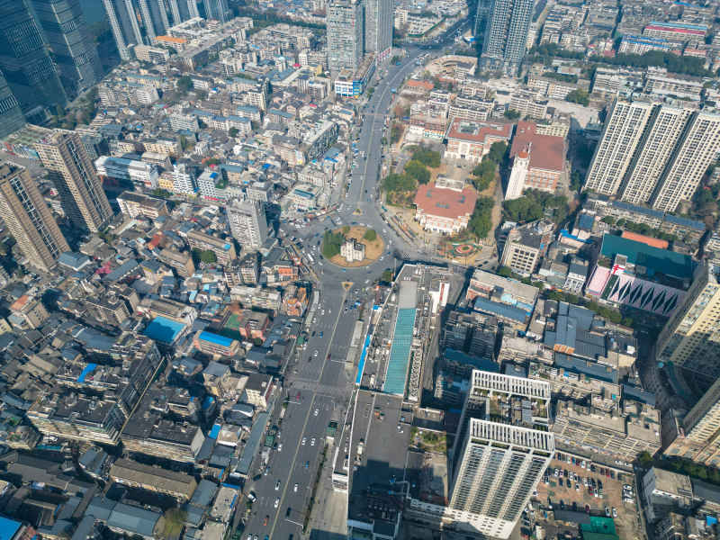 湖南长沙城市风光航拍摄影图