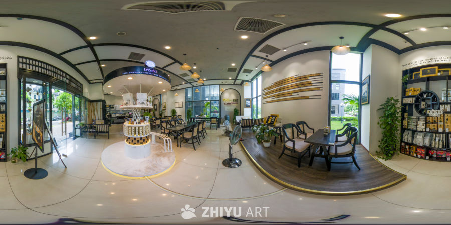 现代咖啡店360度全景