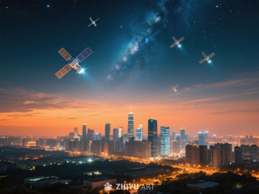 卫星环绕的城市夜景 141