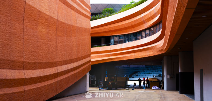 橙色曲线建筑之美