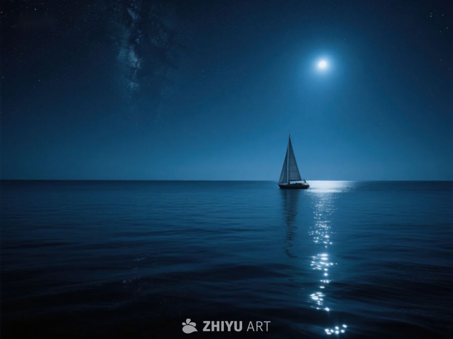 月夜海上孤帆 509