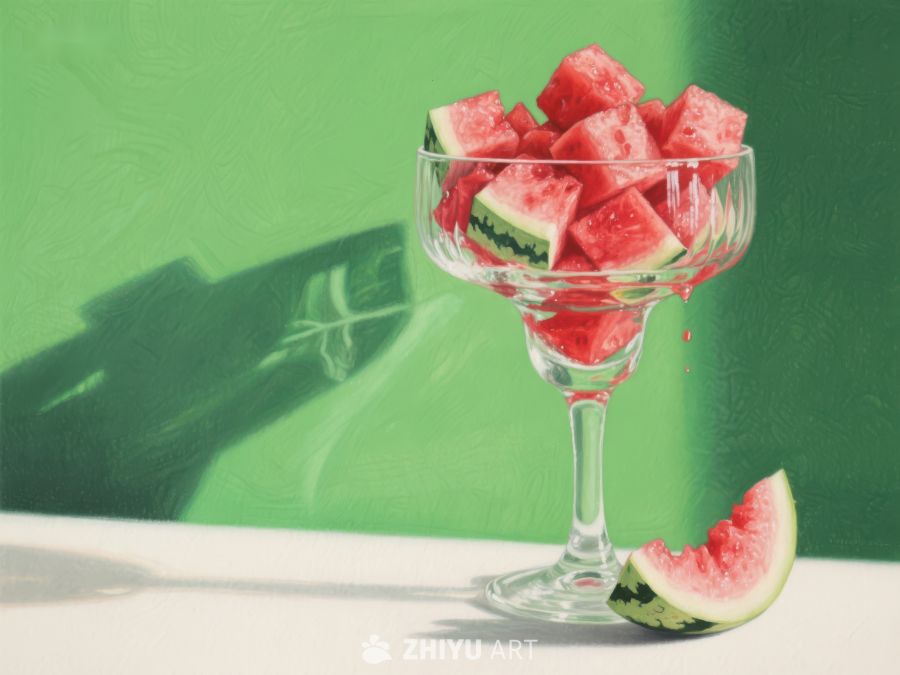 玻璃杯中的西瓜块 7