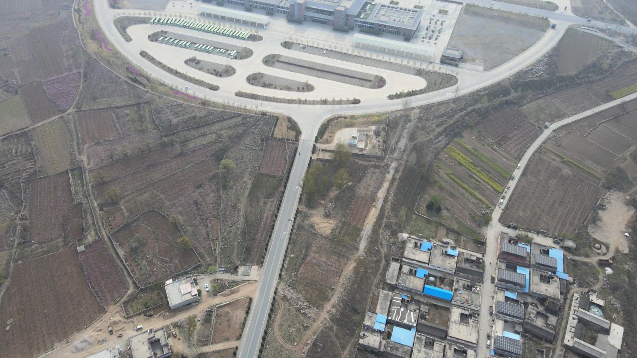 航拍八里沟风景区接待中心