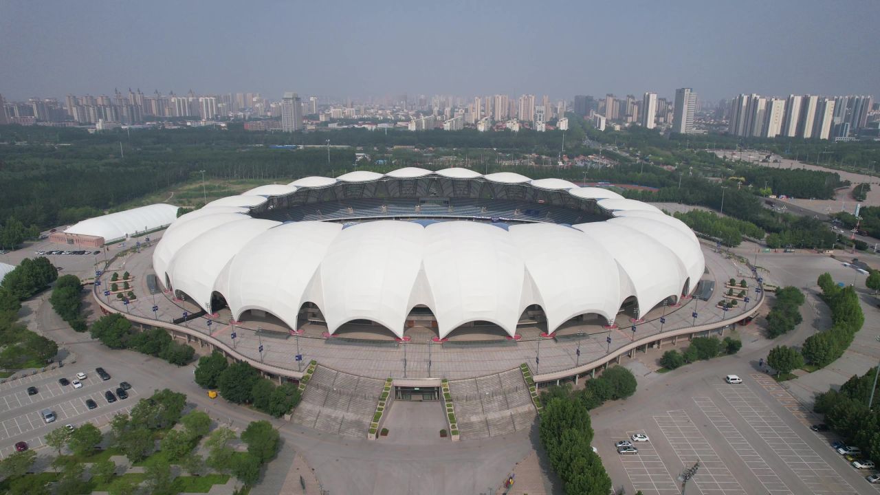 河北沧州城市风光地标建筑航拍  