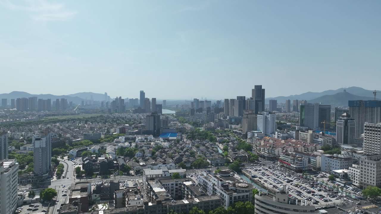 4K航拍浙江湖州城市建筑风光大景 6