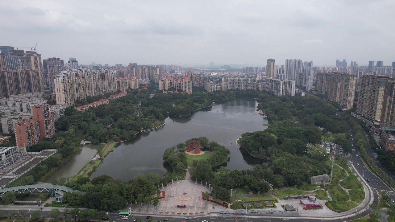 广东佛山亚洲艺术公园航拍