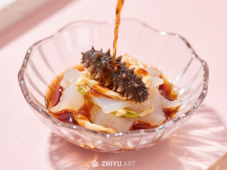 海参拌凉粉，酱汁淋洒瞬间 179