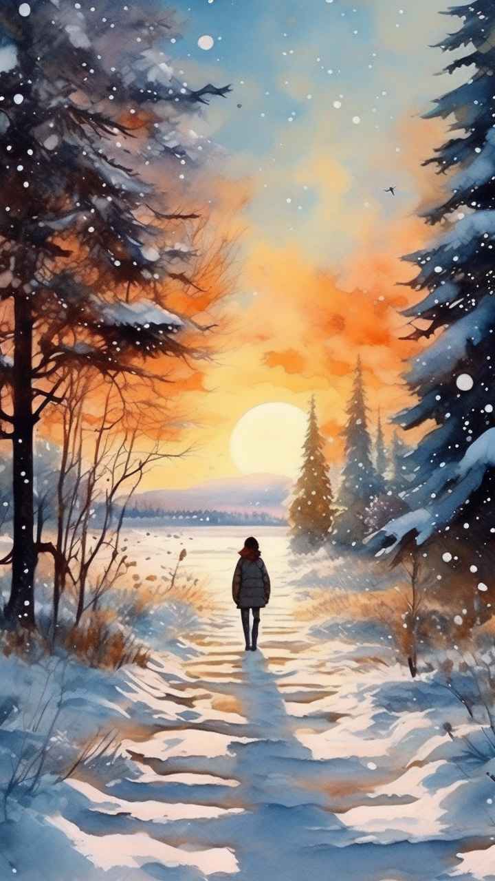 插画冬季背景图 17