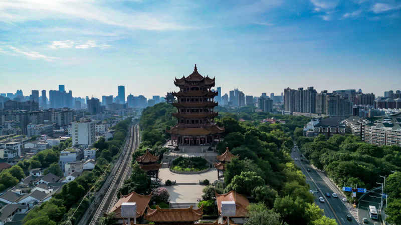 湖北武汉城市风光航拍摄影图