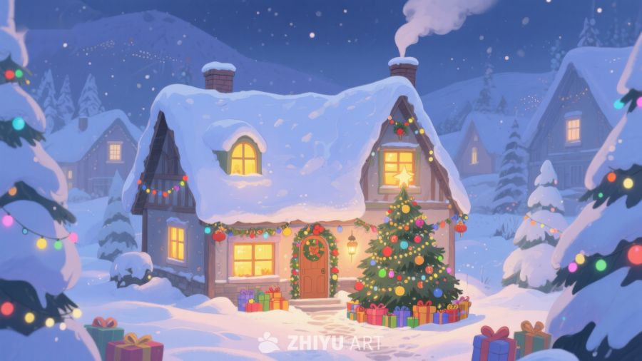 雪夜温馨圣诞小屋 423