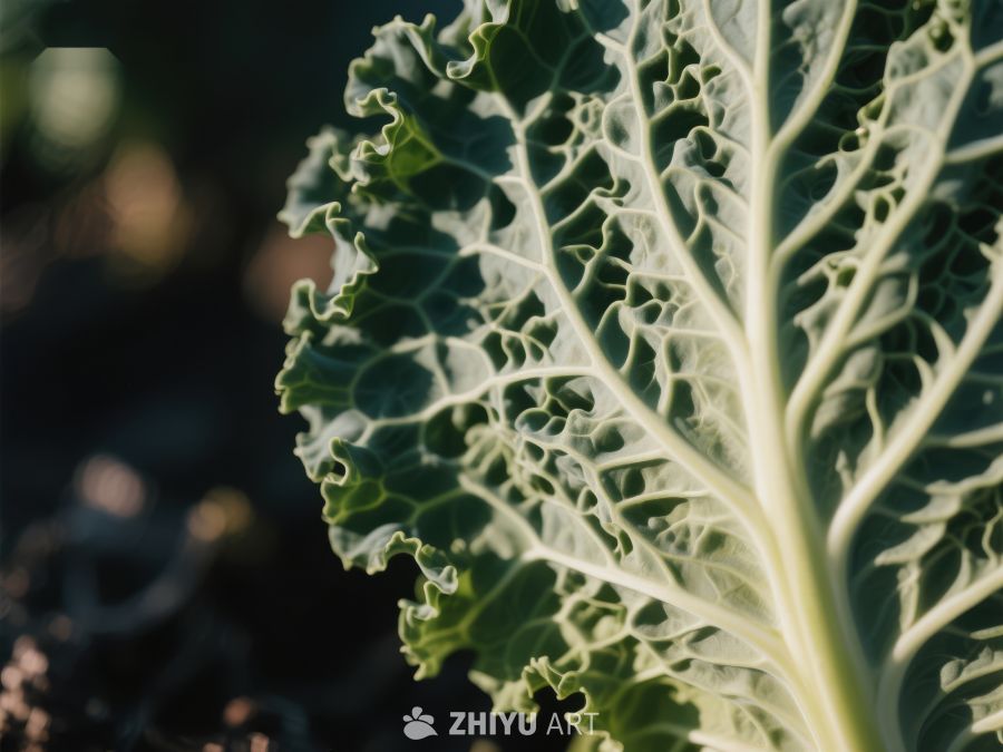卷心菜叶的特写细节 133