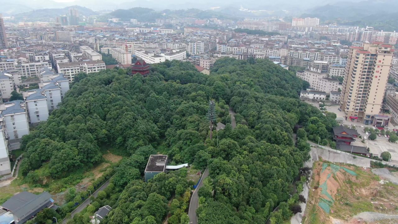 湖南怀化舞阳公园航拍