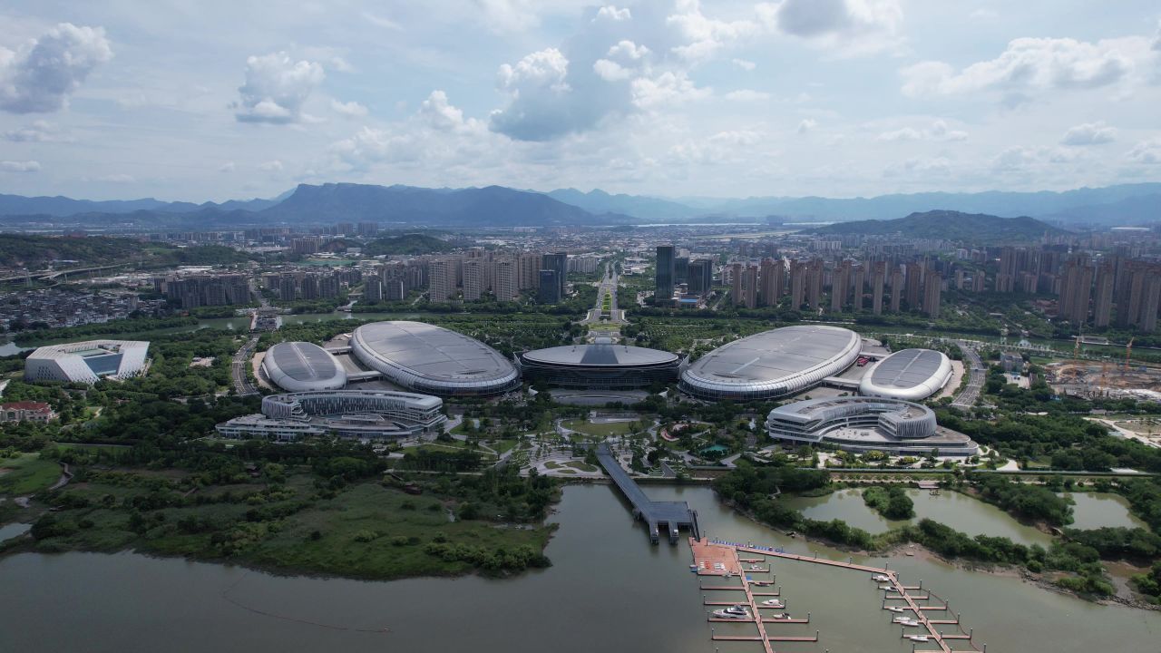 福建福州海峡国际会展中心航拍