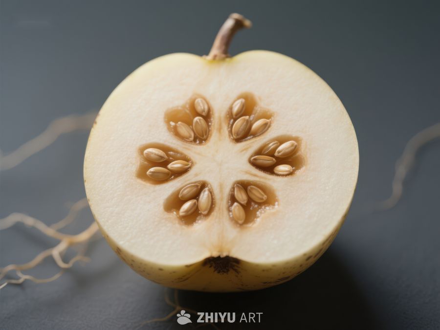 切开的苹果展示种子排列 412