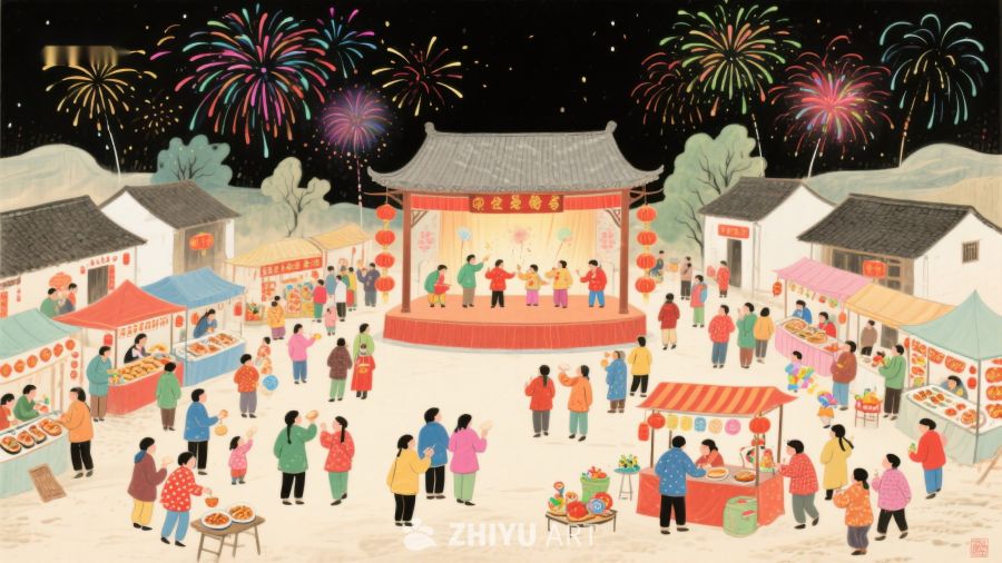 热闹夜市庆祝节庆 830