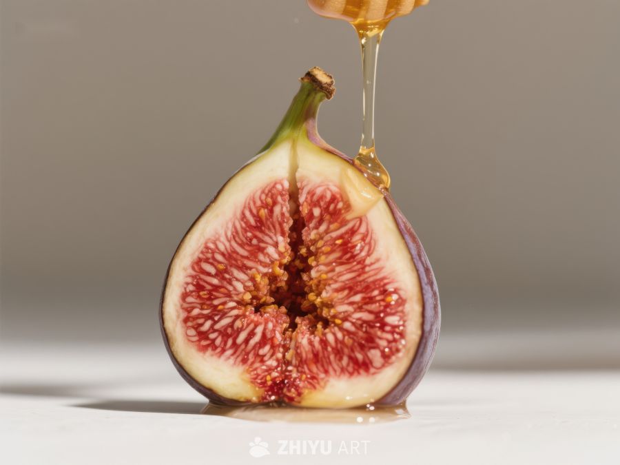 蜂蜜滴落于切开的无花果 184