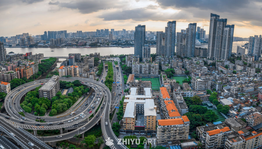 都市黄昏景观