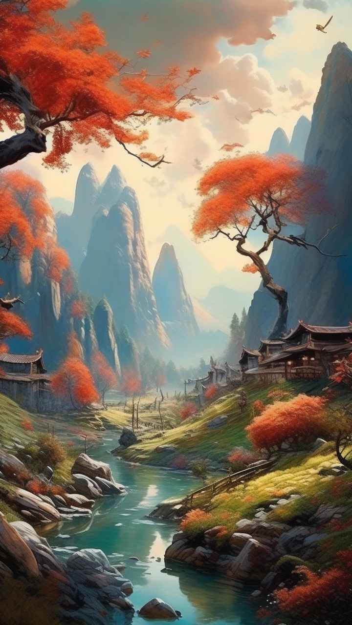 人惊叹的山水画插画 10
