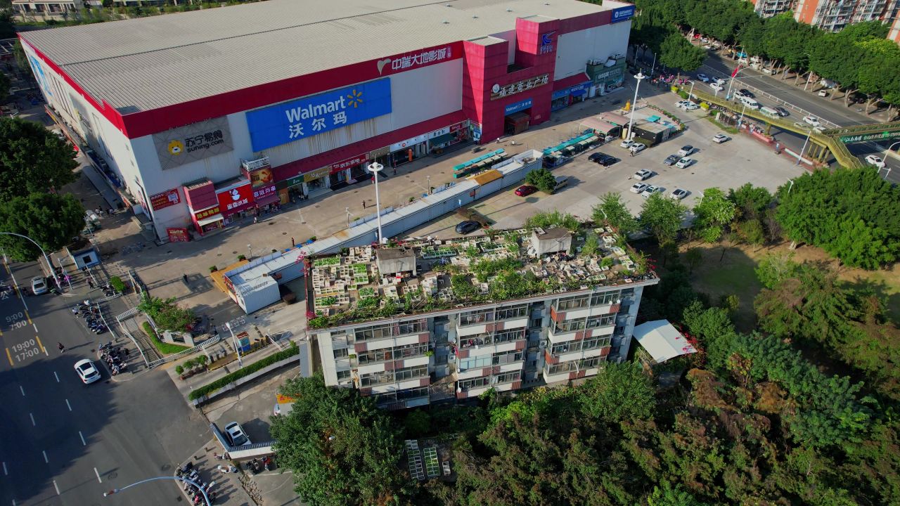 航拍福建商业广场