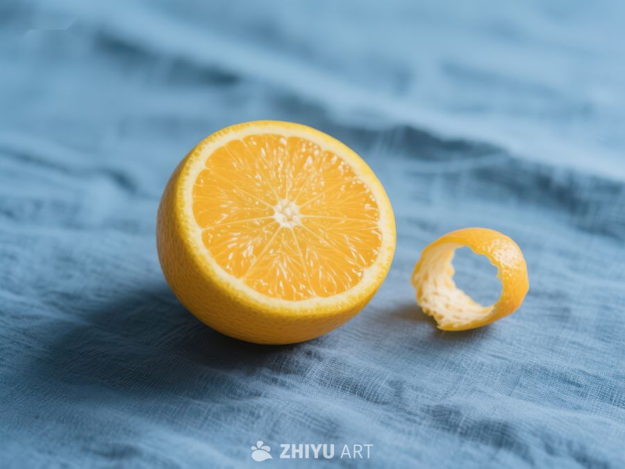 切开的橙子与果皮 371